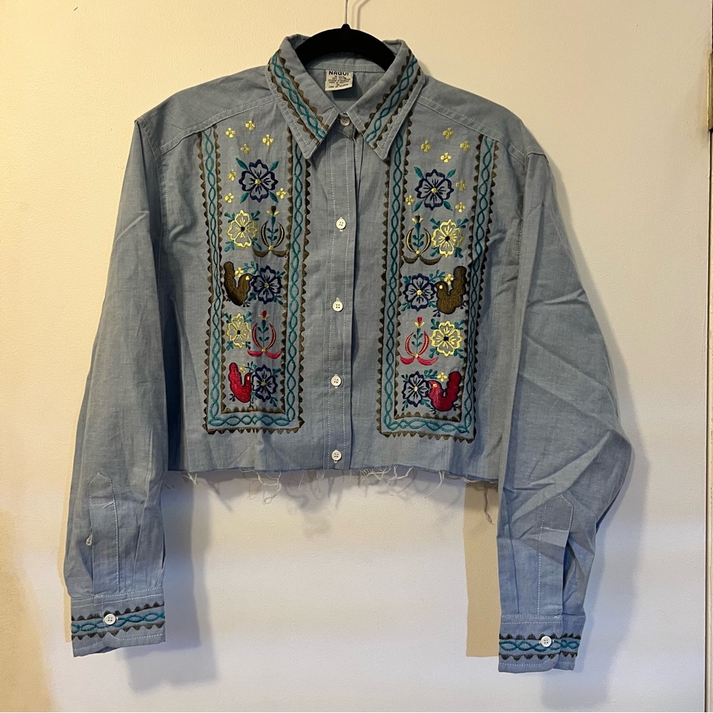 Vintage Embroidered chambray Shirt